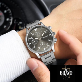 Kit Relógio óculos e Carteira Masculina Antimagnetic